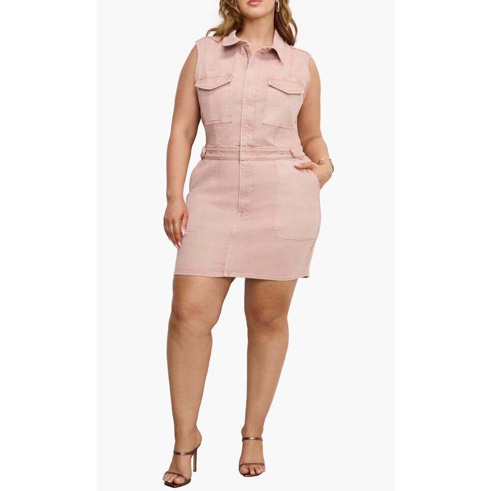Good American Fit For Success Sleeveless Mini Dress Pink 1XL NWT